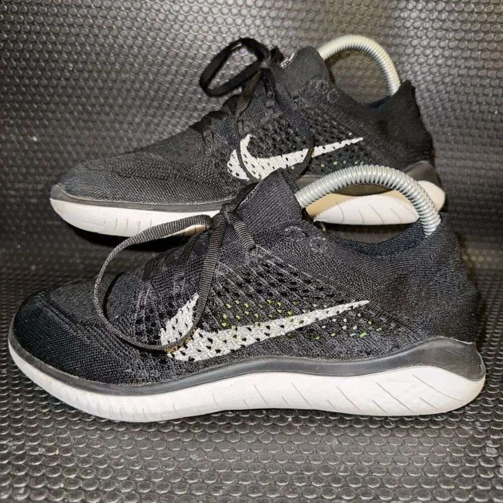 Nike Free Rn Flyknit Black Running Athletic Lightweight  Shoes Womens Size 8.5